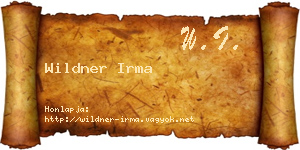 Wildner Irma névjegykártya